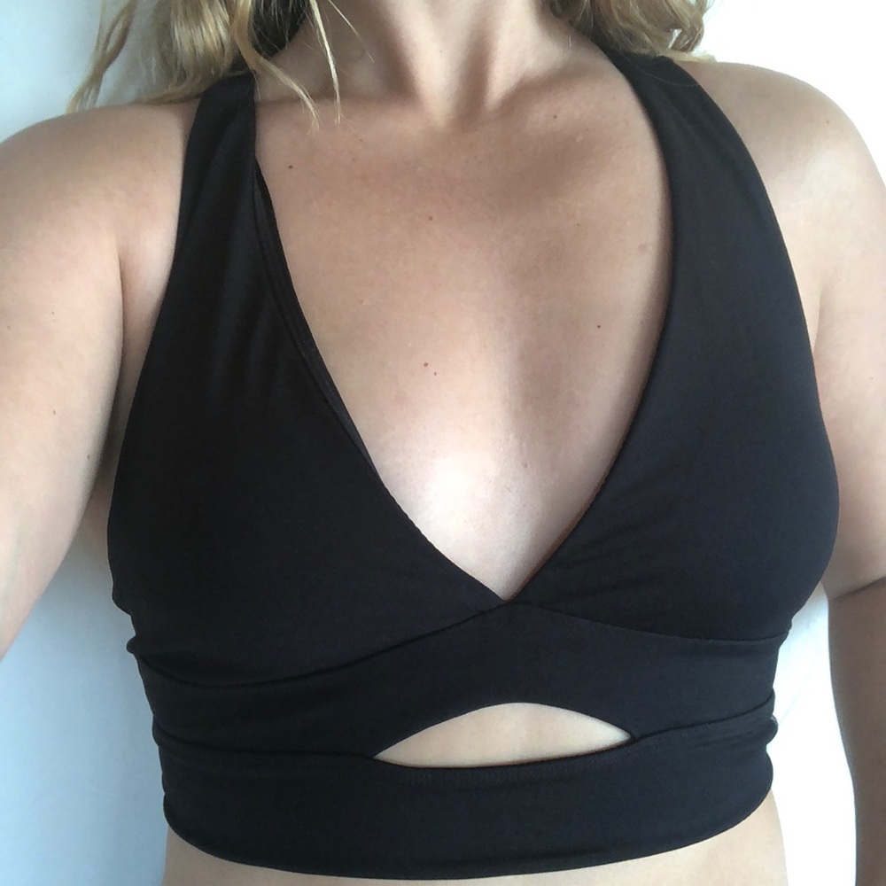 Deep V sports bra